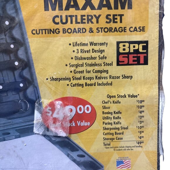 Maxam 8-Pc Cutlery Set With Cutting Board & Storage Case - Picture 2 of 4